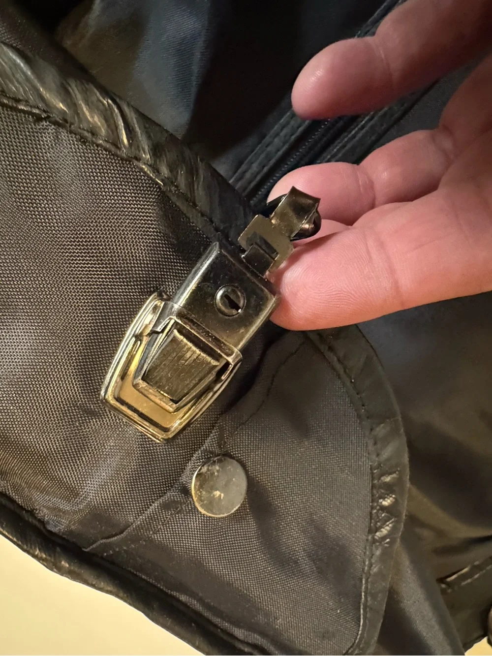 Vintage Aged Classic Black Vegan Leather Garment Duffel Bag for Men